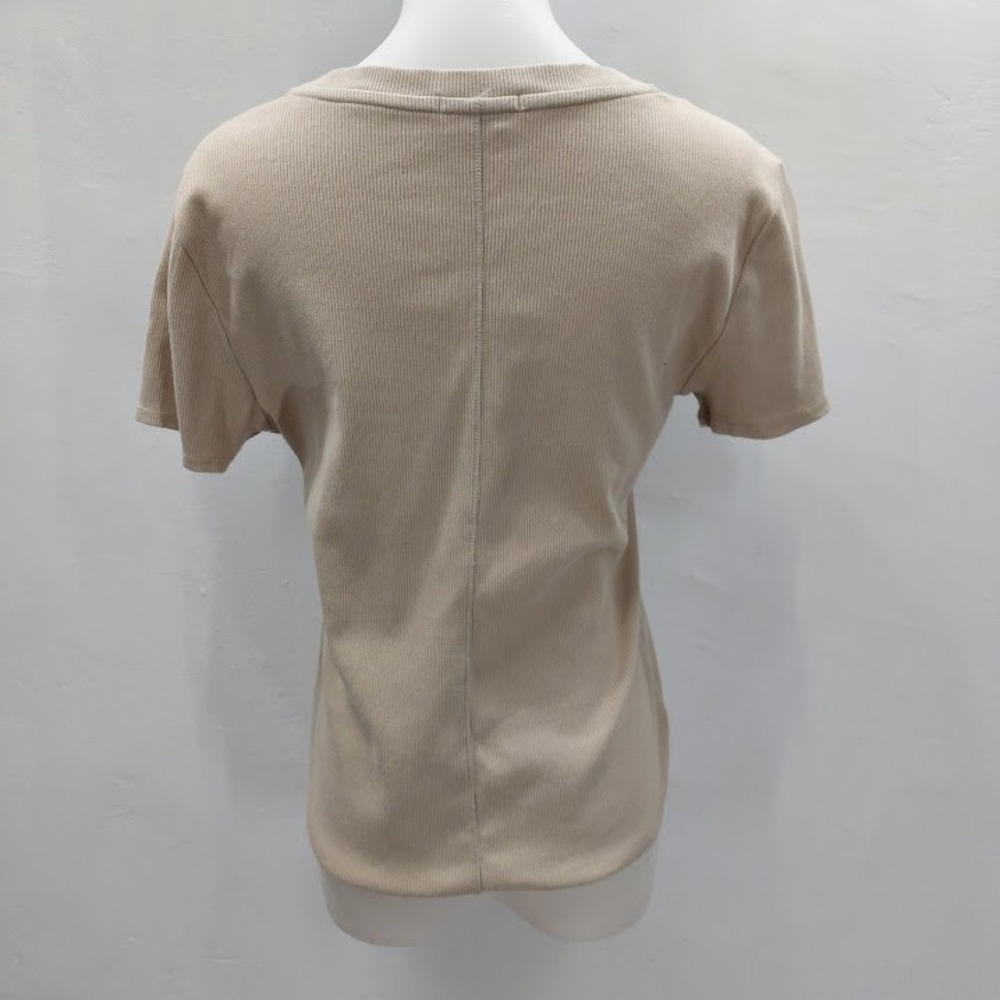 Z Supply Ribbed Tee Women's Large Beige Scoop Neck Soft Girl Contemporary - Picture 3 of 8